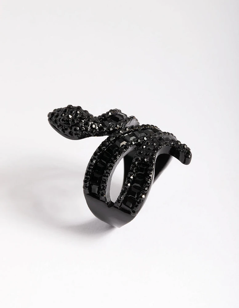 Black Baguette Snake Ring