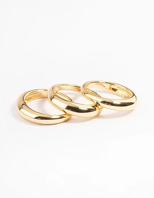 Gold Plated Medium Dome Ring Pack