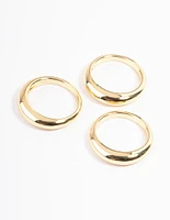 Gold Plated Medium Dome Ring Pack