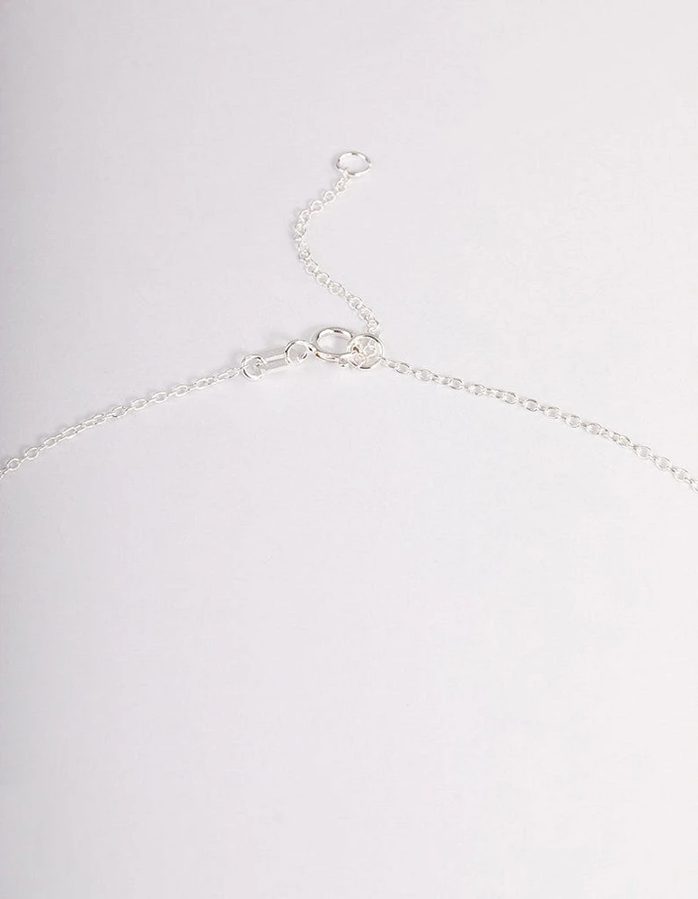 Sterling Silver Cubic Zirconia Halo Heart Pendant Necklace