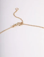 Gold Plated Sterling Silver Marquise & Pear Pendant Necklace