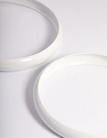 White Rubber Coated 60mm Hoop Earrings