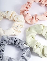 Fabric Mixed Scrunchie 4-Pack