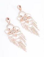 Rose Gold Mini Statement Glam Drop Earrings