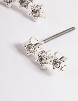 Silver Star Crawler Stud Earrings