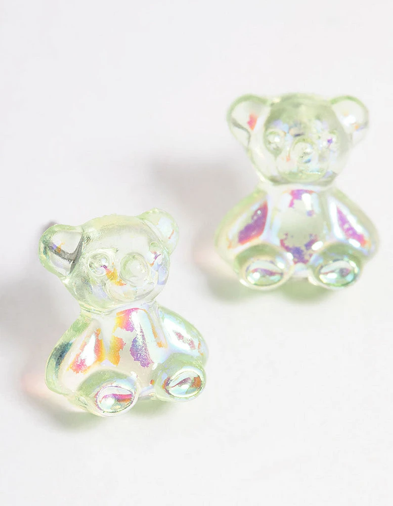 Acrylic Candy Bear Stud Earrings