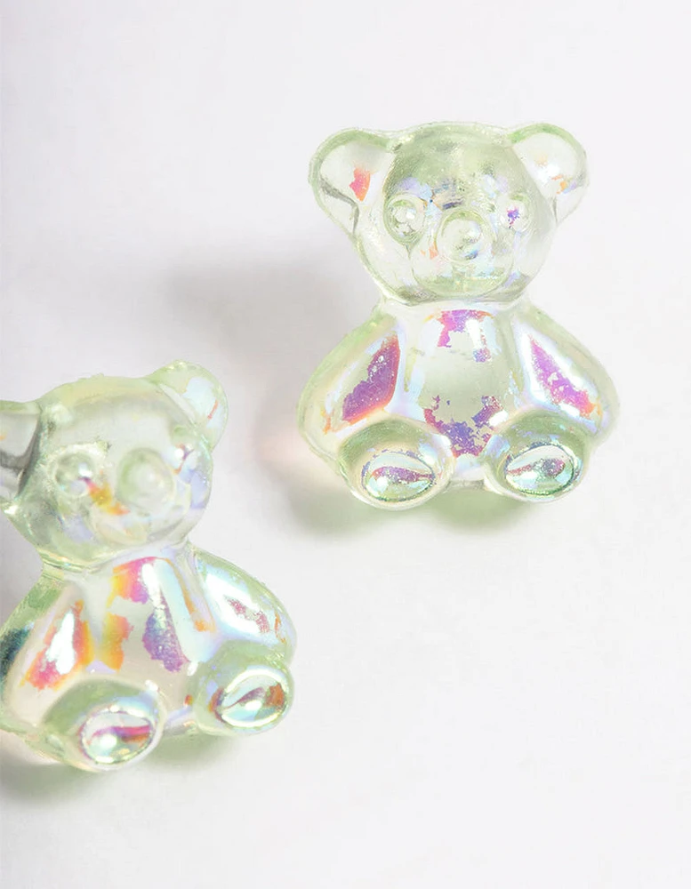 Acrylic Candy Bear Stud Earrings