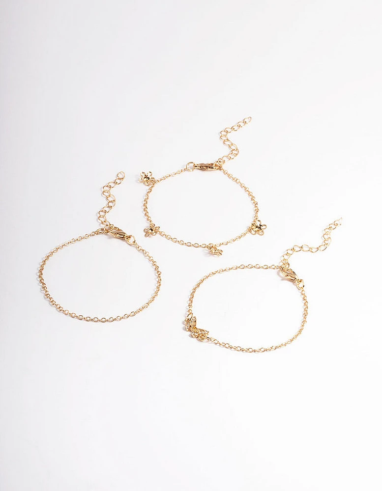 Gold Dainty Garden Bracelet Pack