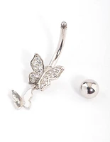 Titanium Double Butterfly Belly Ring