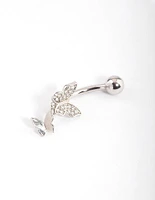 Titanium Double Butterfly Belly Ring