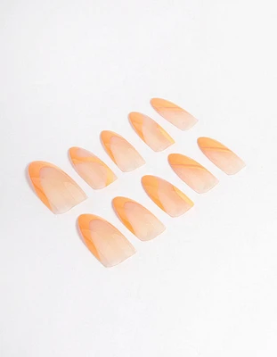Orange Swirl Press On Nails