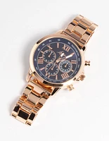 Rose Gold Coloured Subdial Sports Watch