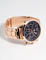 Rose Gold Coloured Subdial Sports Watch