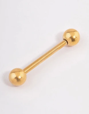 Gold Plated Titanium Basic Nipple Bar