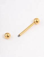 Gold Plated Titanium Basic Nipple Bar