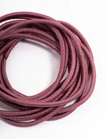 Maroon Fabric Basic Thin Hair Ties 12-Pack