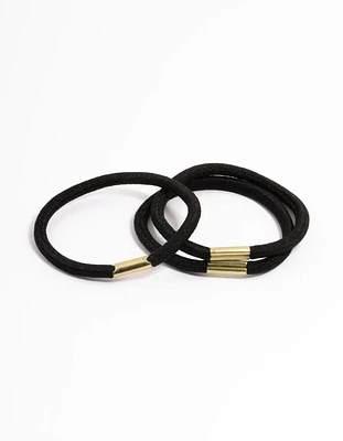 Black Fabric Multi Clamp Hair Tie Pack