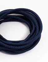 Navy Fabric Basic Thin Hair Ties 12-Pack