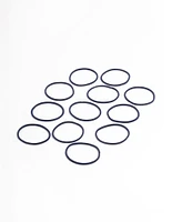 Navy Fabric Basic Thin Hair Ties 12-Pack