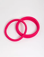 Fuchsia Fabric Classic Hair Tie Pack