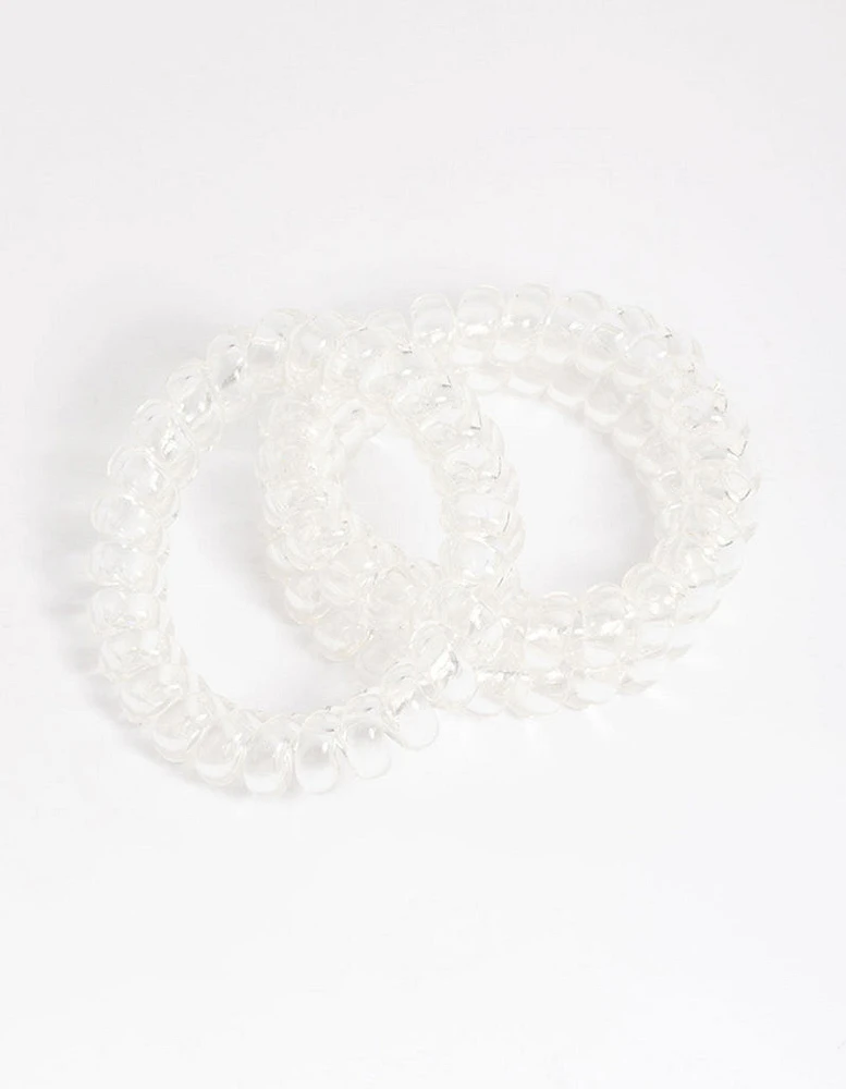 Clear Plastic Large Hair Spiral Pack