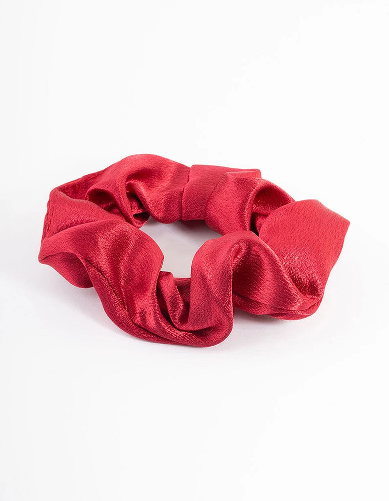 Maroon Fabric Satin Scrunchie