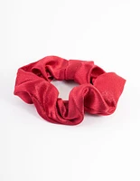 Maroon Fabric Satin Scrunchie