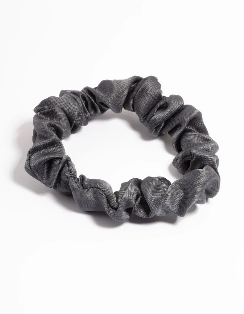 Gunmetal Fabric Narrow Scrunchie