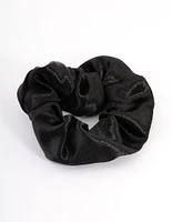 Fabric Black Satin Scrunchie