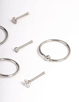 Surgical Steel Ball Ring Nose 6-Pack