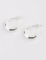 Sterling Silver Bevelled Polish Hoop Earrings