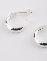 Sterling Silver Bevelled Polish Hoop Earrings