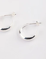 Sterling Silver Bevelled Polish Hoop Earrings