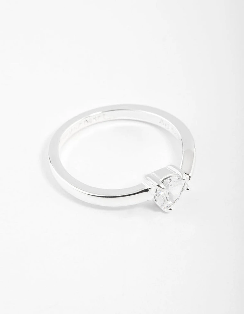 Sterling Silver Cubic Zirconia Heart Wrap Ring