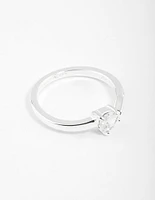 Sterling Silver Cubic Zirconia Heart Wrap Ring