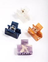 Acrylic Mini Rectangle Claw Clip 4-Pack