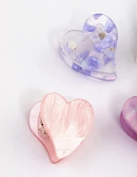 Acrylic Mini Hearts Claw Clip 4-Pack