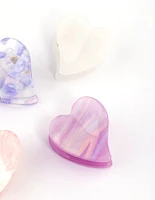 Acrylic Mini Hearts Claw Clip 4-Pack