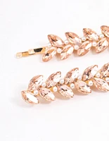 Gold Diamante & Pearl Navette Claw Clip Pack