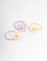 Kids Fabric Flower Bubble Stretch Hair Ties