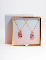 Gold Diamante Gummy Bear Necklace Pack