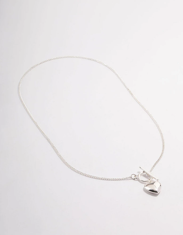 Silver Heart Charm T&O Necklace