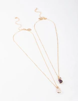 Gold Mixed Diamante Necklace Pack