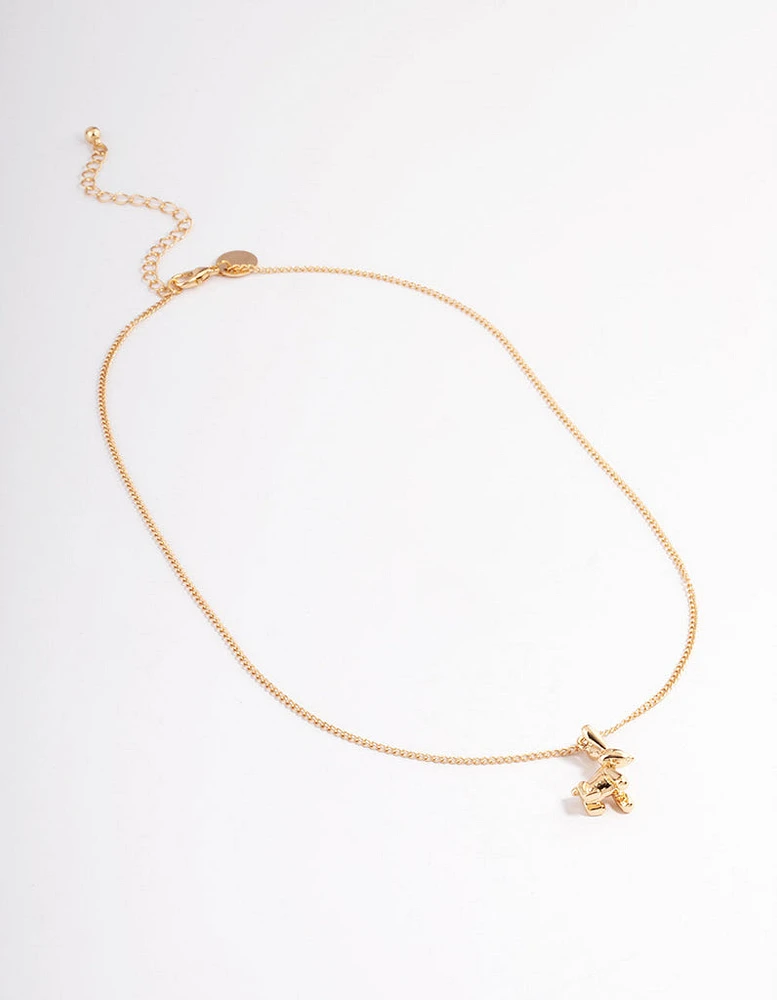 Gold Bubble Bunny Necklace