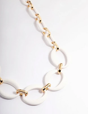 Gold Mixed Oval Link Necklace