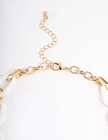 Gold Mixed Oval Link Necklace