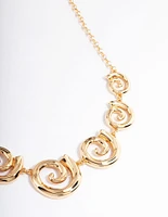 Gold Gradual Twirl Necklace