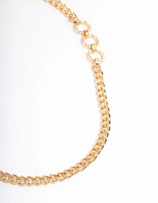 Gold Hammered T&O Necklace