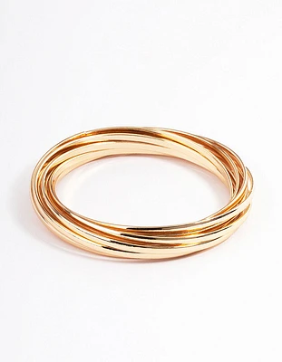 Gold Plain Molten Bracelet 9-Pack