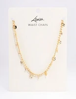 Gold Mixed Disc Waistchain